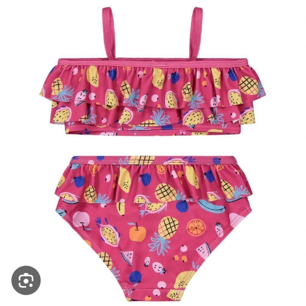 Andy and Evan pink fruit ruffled bikini size 3T NWT